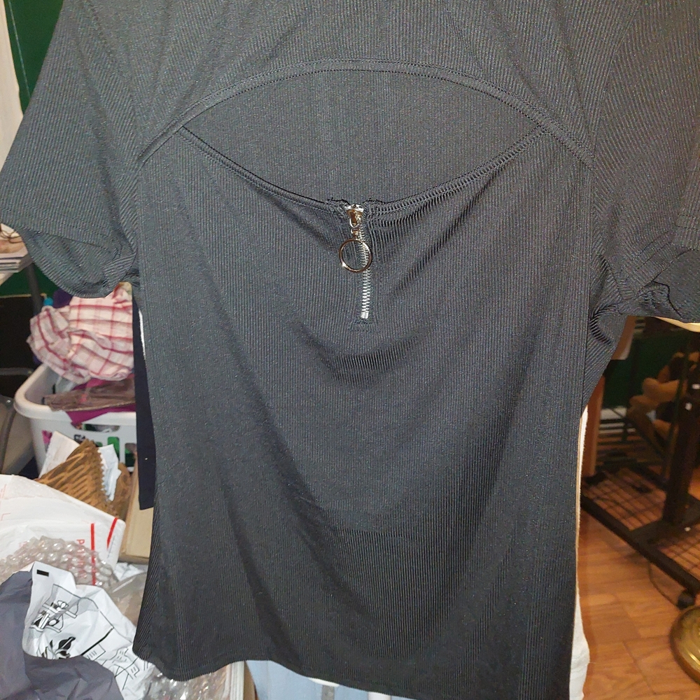 Black Polo Cut Out Short Sleeve T-Shirt